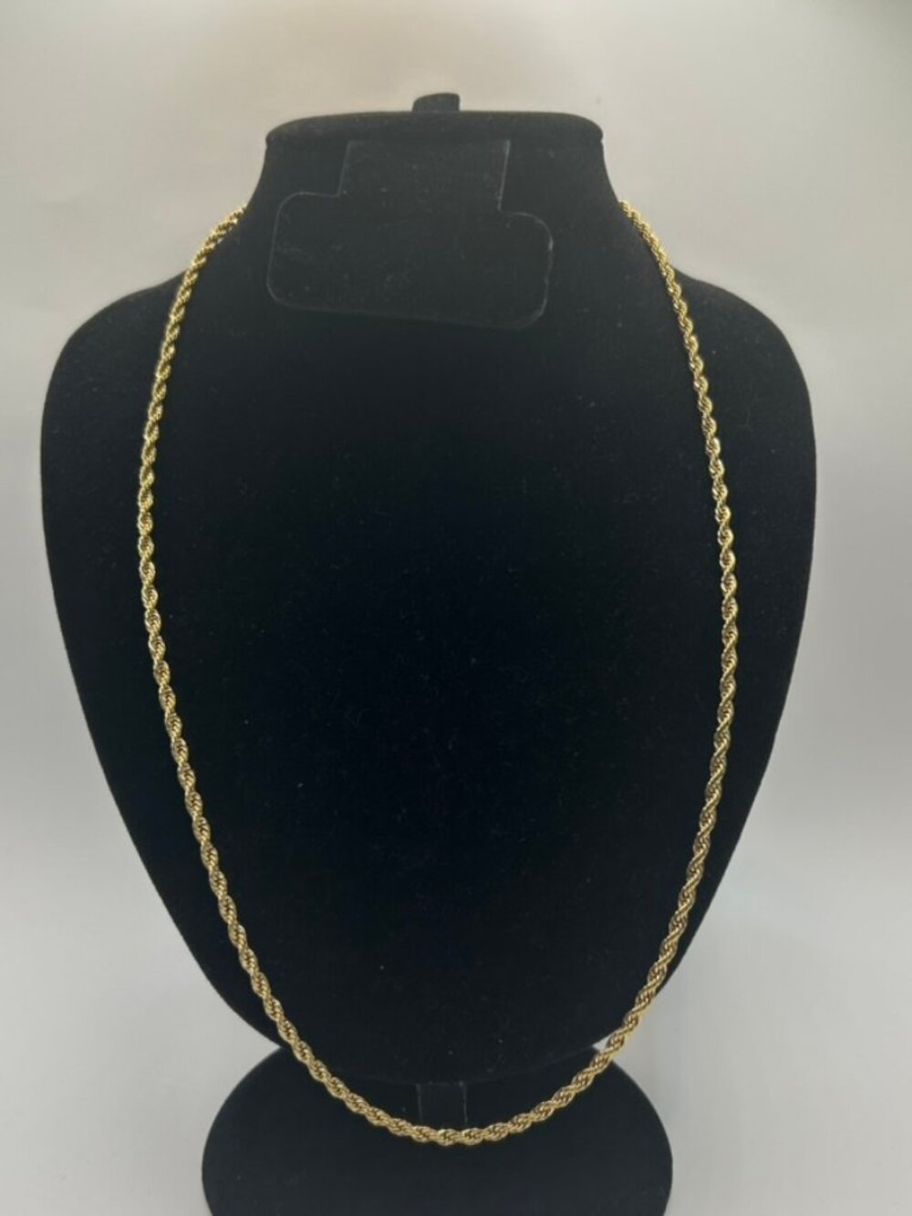 Real 18k Gold Rope Chain Plated Necklace 3mm 24 Inch Mens High Quality Sleek